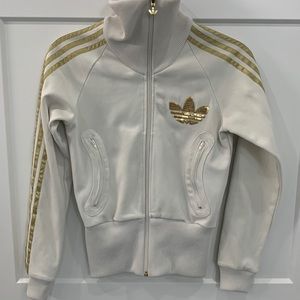 Adidas gold sequin zip up